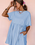 Babydoll Jurk met Zakken en Raw Edge Details - Bella Fit™