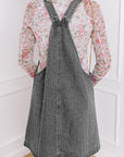 Blauw Denim Mini - jurk met Brede Bandjes, Knoopsluiting en Zakken - Bella Fit™