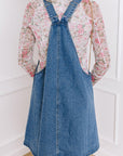 Blauw Denim Mini - jurk met Brede Bandjes, Knoopsluiting en Zakken - Bella Fit™