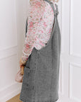 Blauw Denim Mini - jurk met Brede Bandjes, Knoopsluiting en Zakken - Bella Fit™