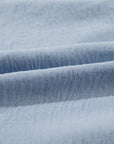 Blauwe gelaagde plooi - jurk met korte pofmouwen, overhemdkraag en knoopsluiting - Bella Fit™