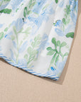 Mini - jurk met Bloemenprint, Contrasterende Randen, Laagjes en Korte Mouwen - Bella Fit™