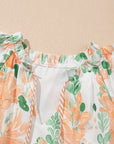 Mini - jurk met Bloemenprint, Contrasterende Randen, Laagjes en Korte Mouwen - Bella Fit™