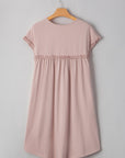 Mini - jurk met rucherand, ronde hals en losse pasvorm - Bella Fit™
