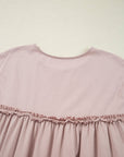 Mini - jurk met rucherand, ronde hals en losse pasvorm - Bella Fit™