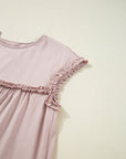Mini - jurk met rucherand, ronde hals en losse pasvorm - Bella Fit™