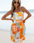 Oranje Zomerdress met Schelpenprint, Patchwork en Zwierige Striksluiting - Bella Fit™