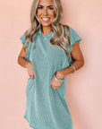 Zomerse Jurk met Speelse Textuur en Ruches – Relaxte Chic - Bella Fit™