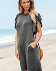 Zomerse Jurk met Speelse Textuur en Ruches – Relaxte Chic - Bella Fit™