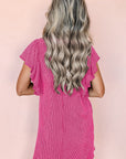 Zomerse Jurk met Speelse Textuur en Ruches – Relaxte Chic - Bella Fit™