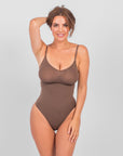 Stefanie - Naadloze Bodysuit String Met Spaghetti Schouderbandjes - Bella Fit™