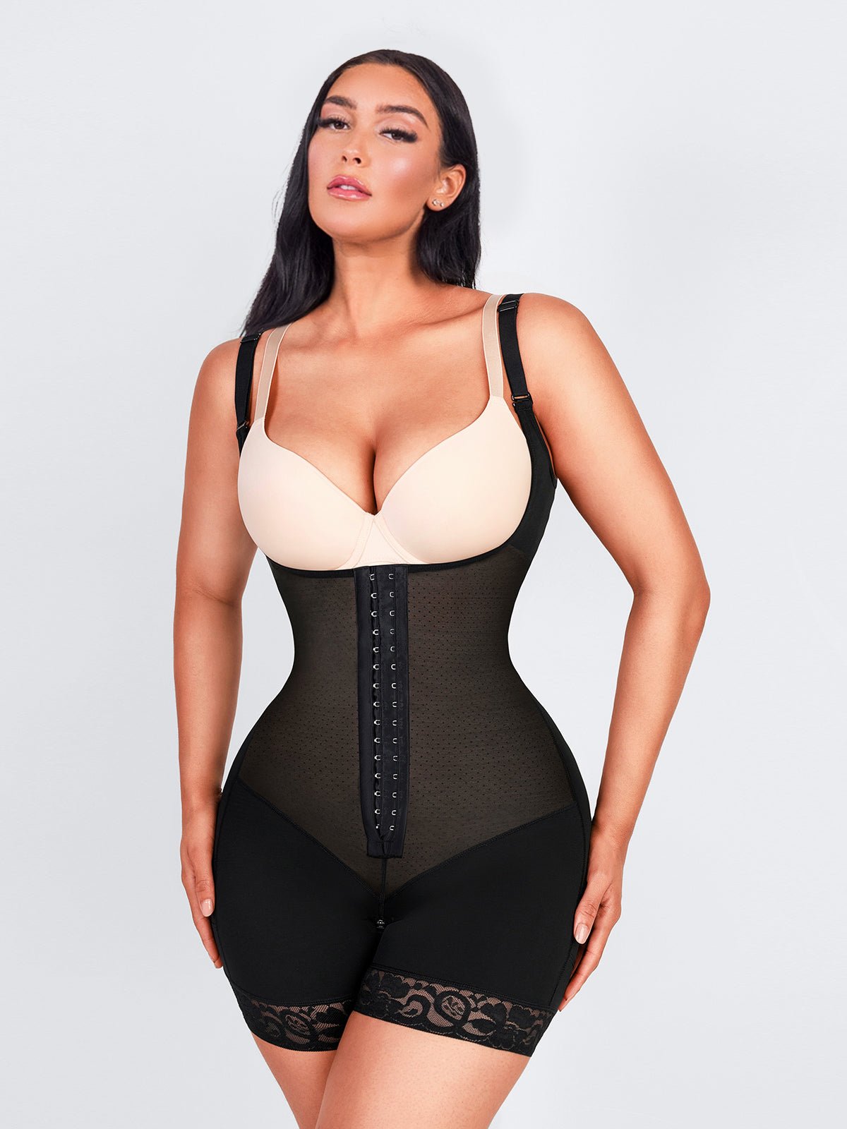 Felicia - Ademende Latex Body met Open Borst, Buikcontrole en Stevige Compressie Shapewear. - Bella Fit™