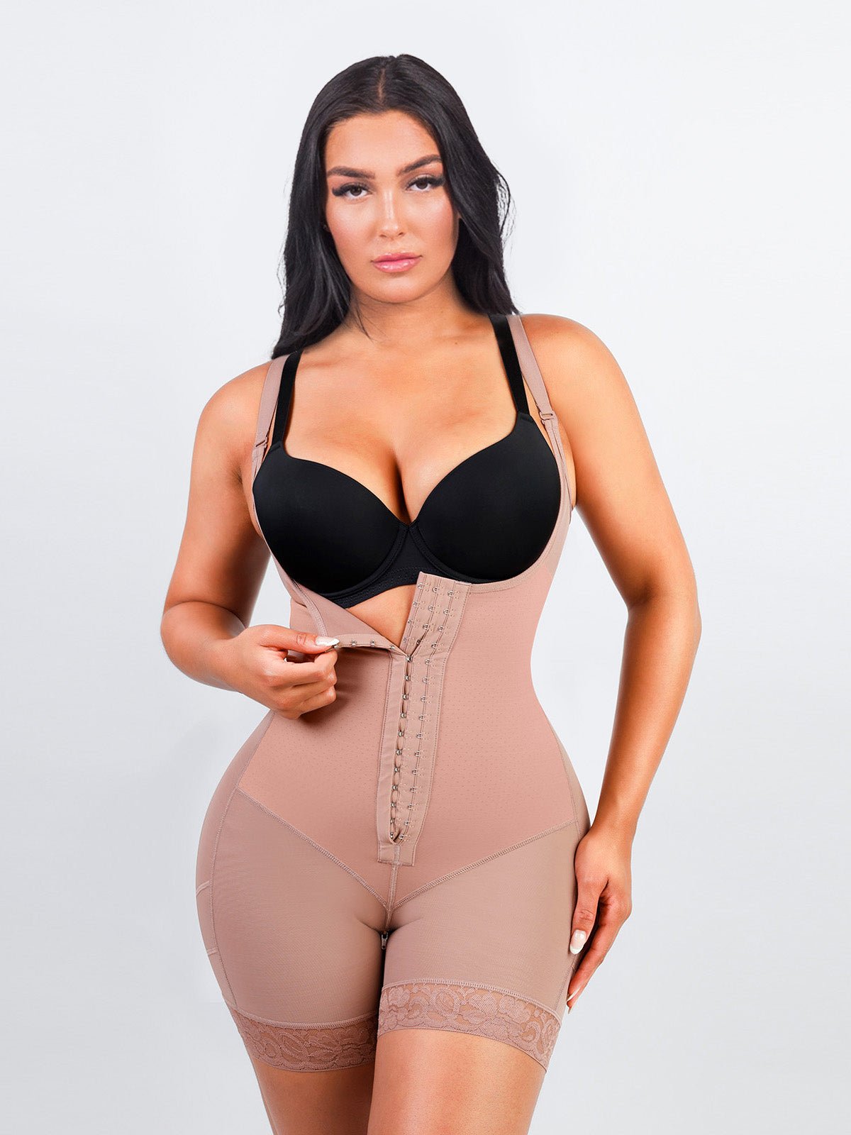 Felicia - Ademende Latex Body met Open Borst, Buikcontrole en Stevige Compressie Shapewear. - Bella Fit™