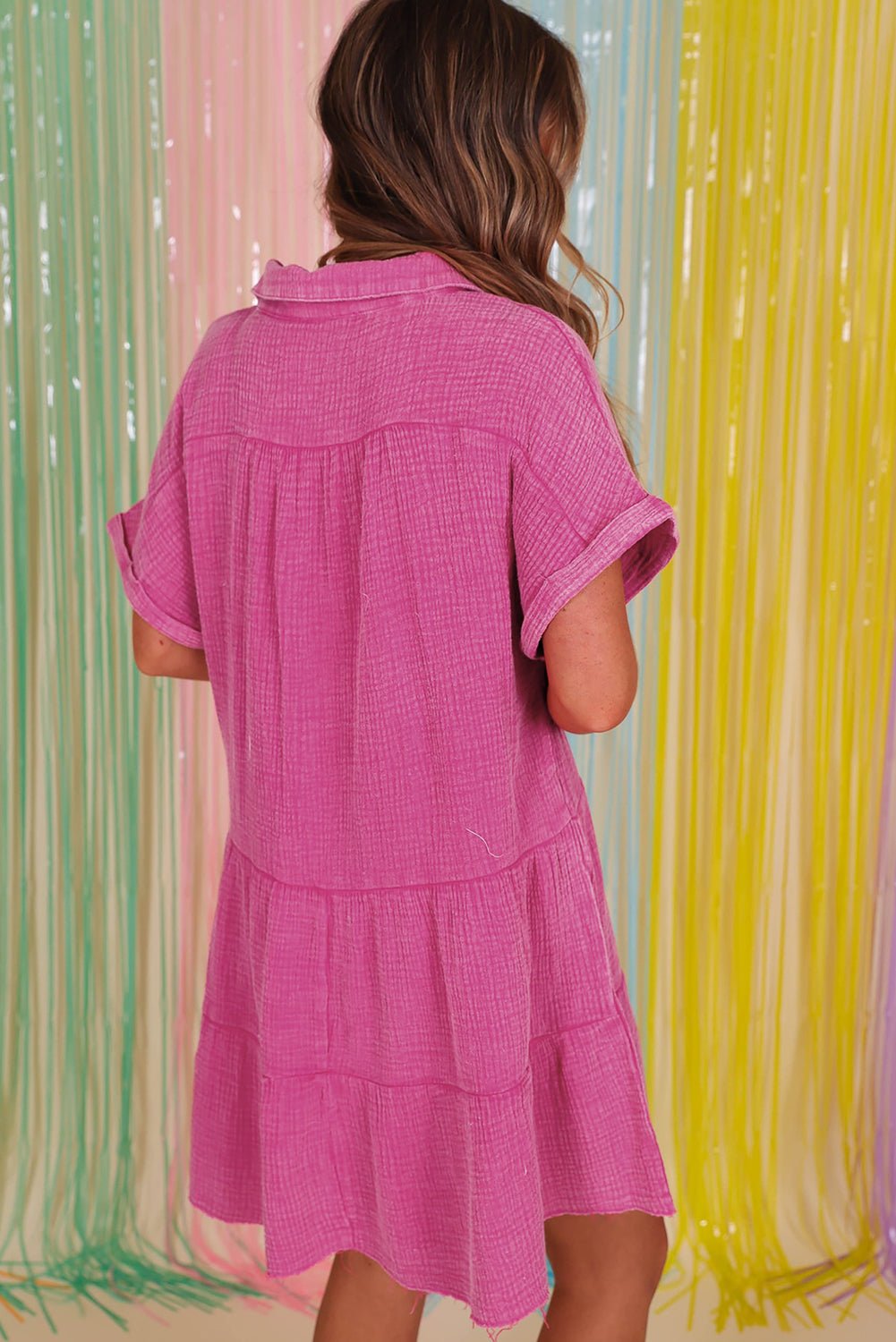 Mineral Wash Crinkle Jurk – Comfort en Stijl in Eén - Bella Fit™