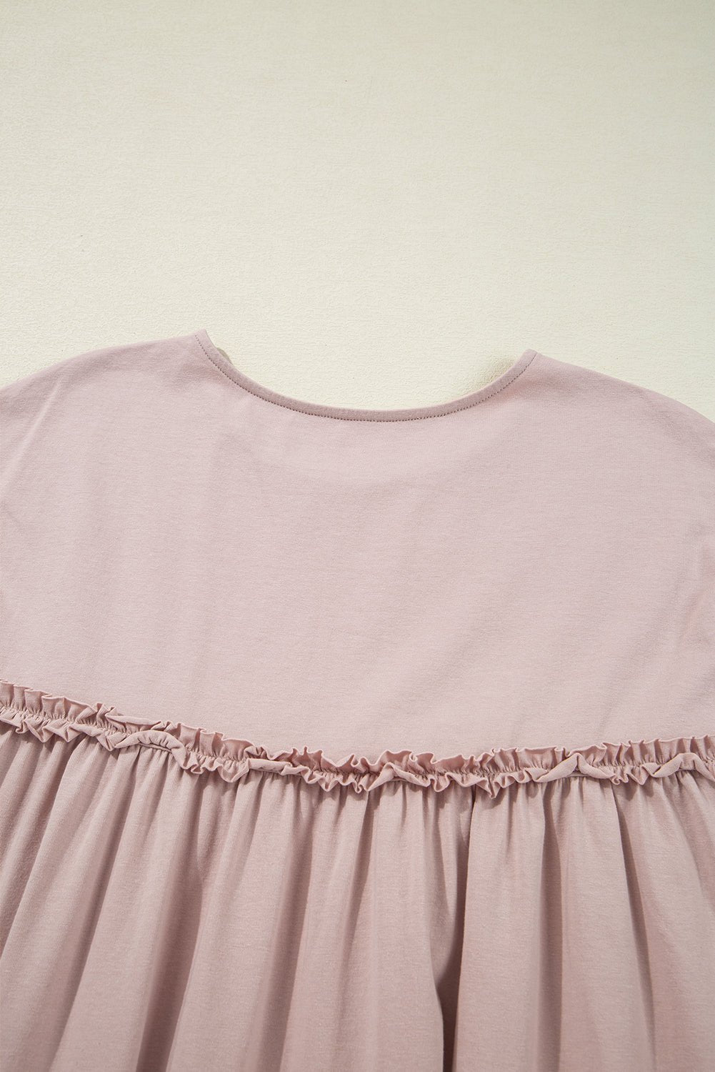 Mini - jurk met rucherand, ronde hals en losse pasvorm - Bella Fit™