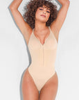 Stefanie Zipper - Naadloos Plunge Bodysuit – Borstondersteuning en Interne Clips - Bella Fit™