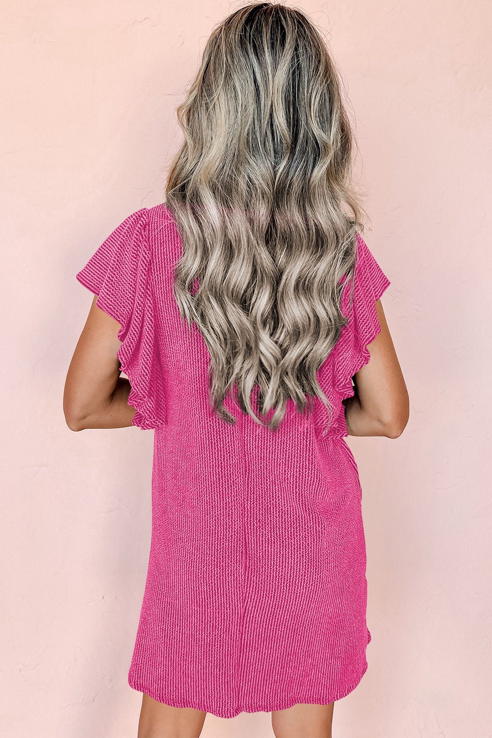 Zomerse Jurk met Speelse Textuur en Ruches – Relaxte Chic - Bella Fit™