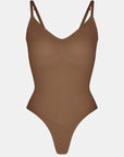 Stefanie - Seamless Bodysuit Thong With Spaghetti Shoulder Straps