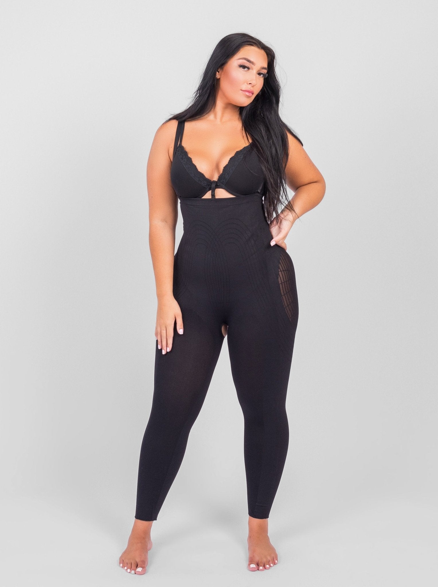 Dhalia - Knielengte Full Body Shaper Met Afneembare Schouderbandjes - Bella Fit™