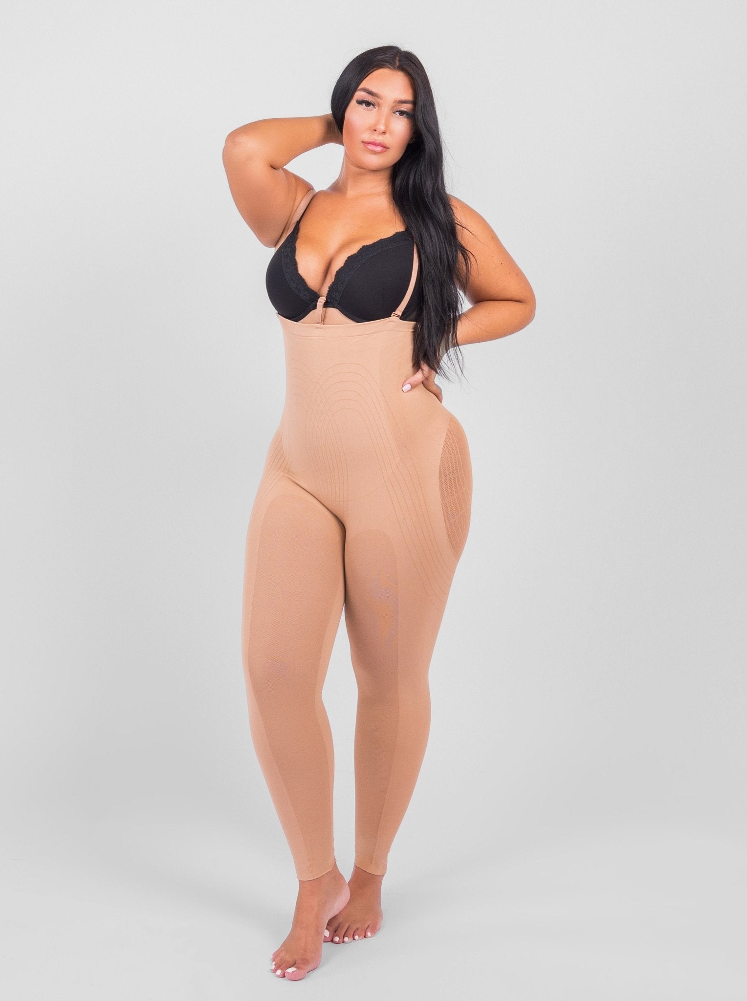 Dhalia - Knielengte Full Body Shaper Met Afneembare Schouderbandjes - Bella Fit™