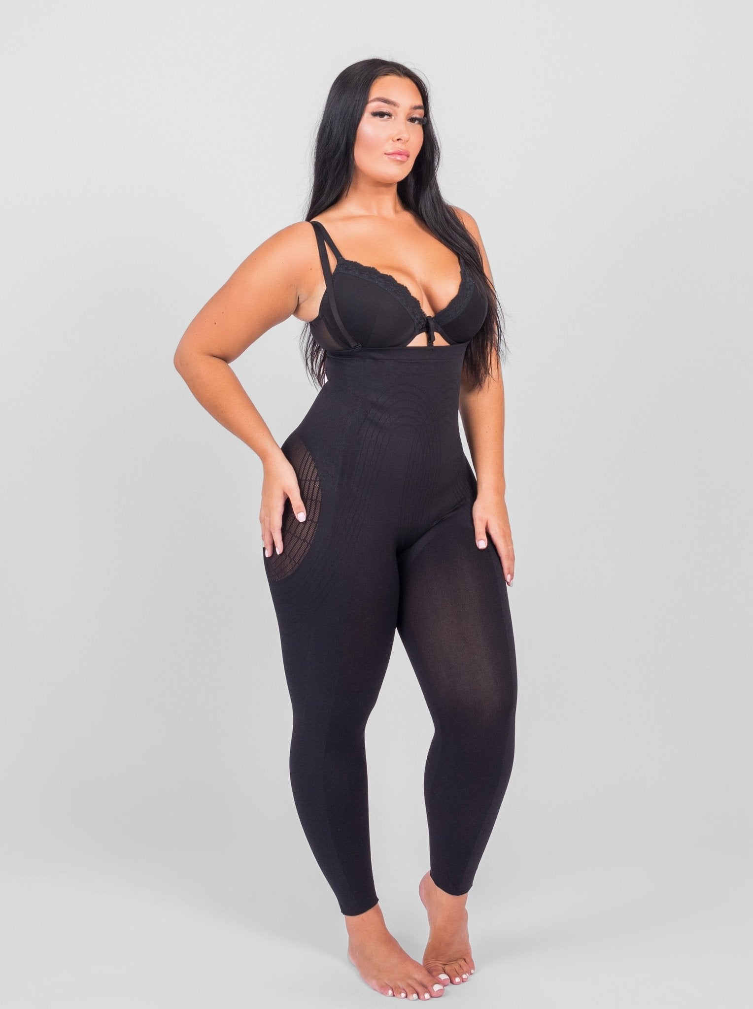 Dhalia - Knielengte Full Body Shaper Met Afneembare Schouderbandjes - Bella Fit™