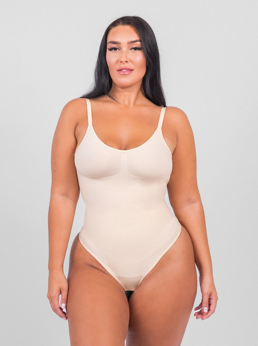 Plunge Bra Thong Body Suit – Curves Bella Co.