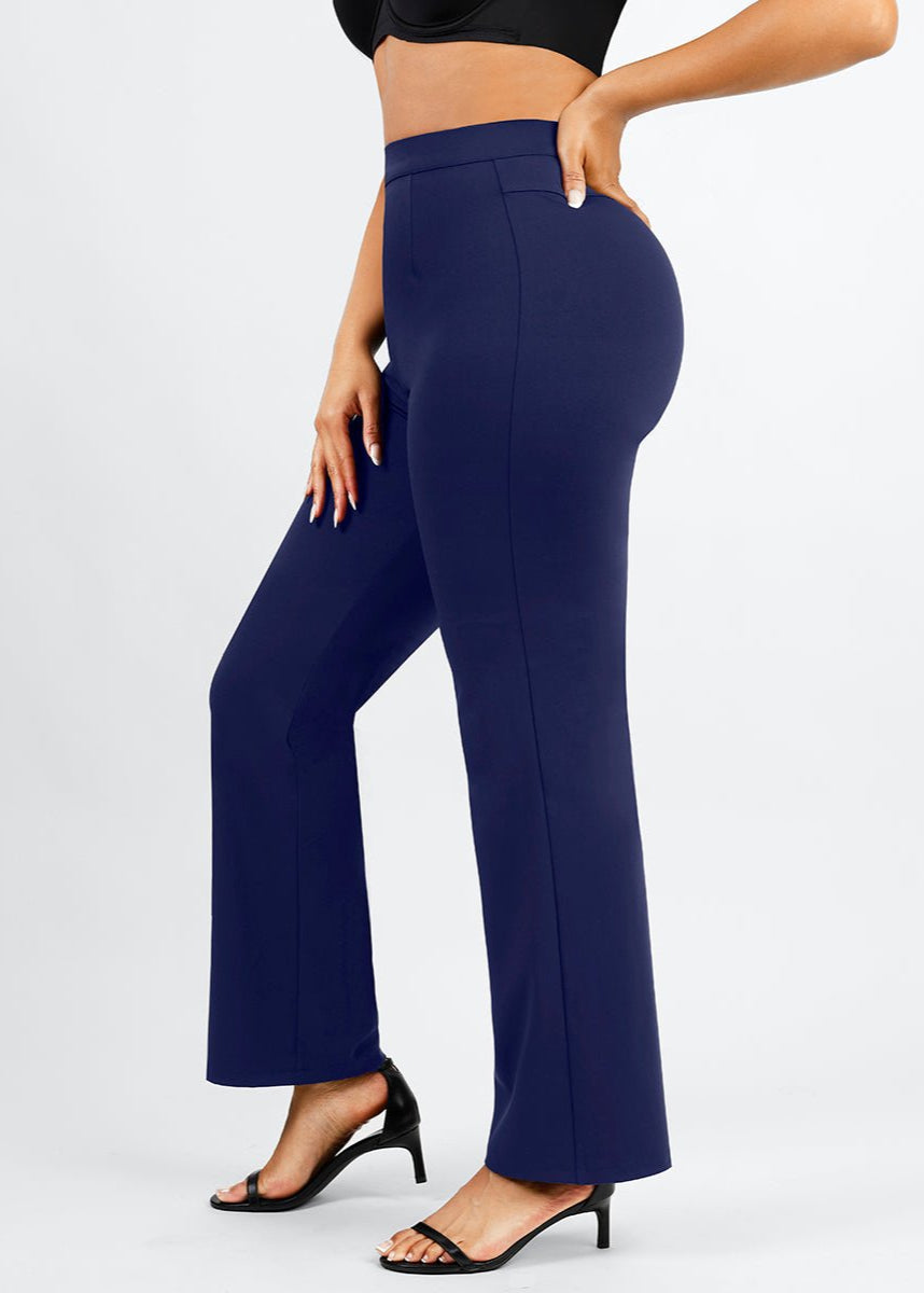 Larisa - High Waist Built-in Shaping Mesh Broek Met Rechte Pijp - Bella Fit™